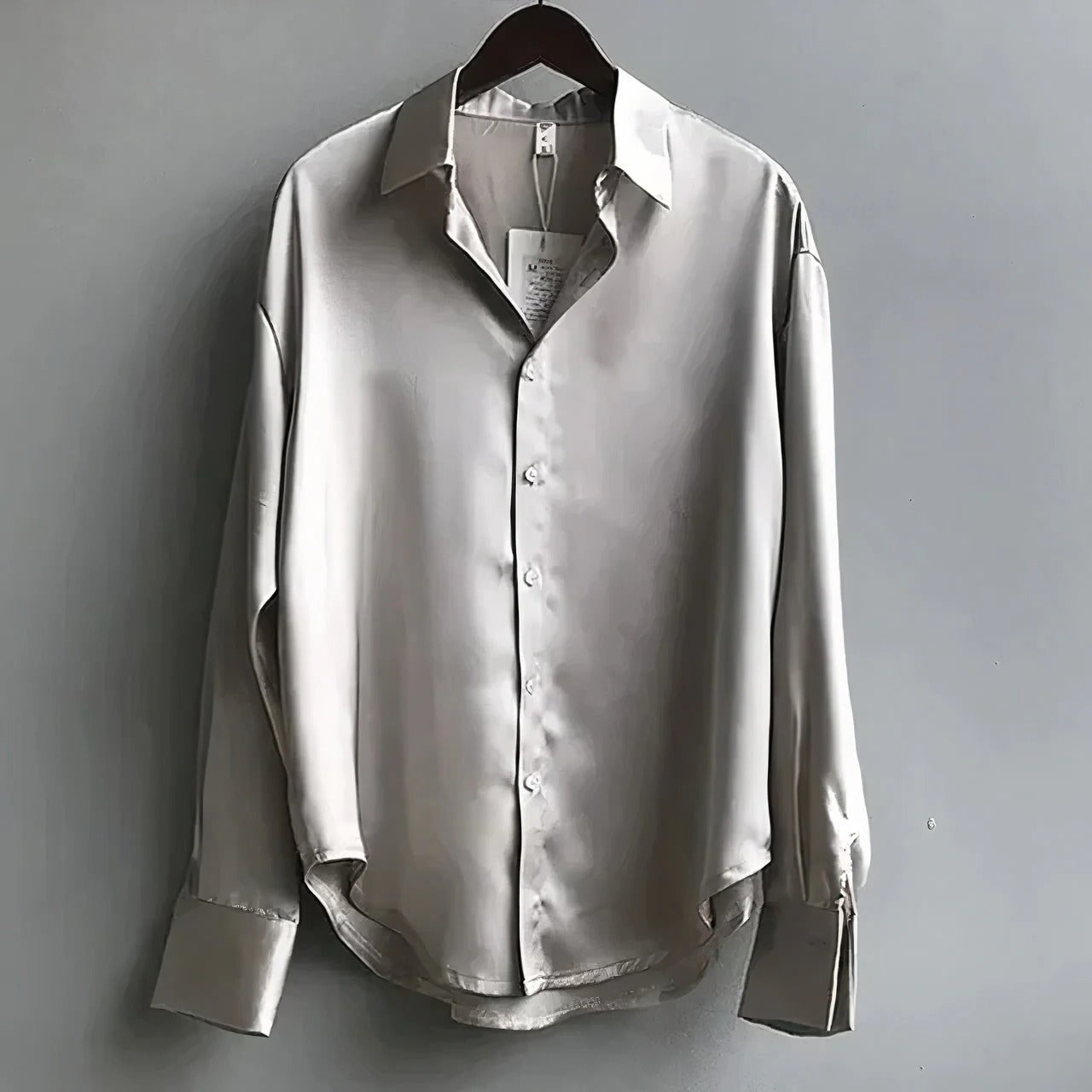 Women's Satin Long Sleeve Blouse White