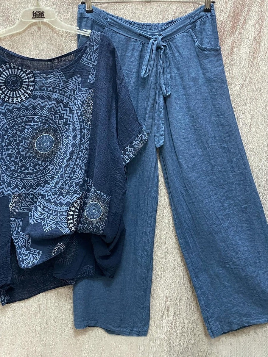 Women's Mandala Print And Pants Set