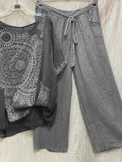 Women's Mandala Print And Pants Set