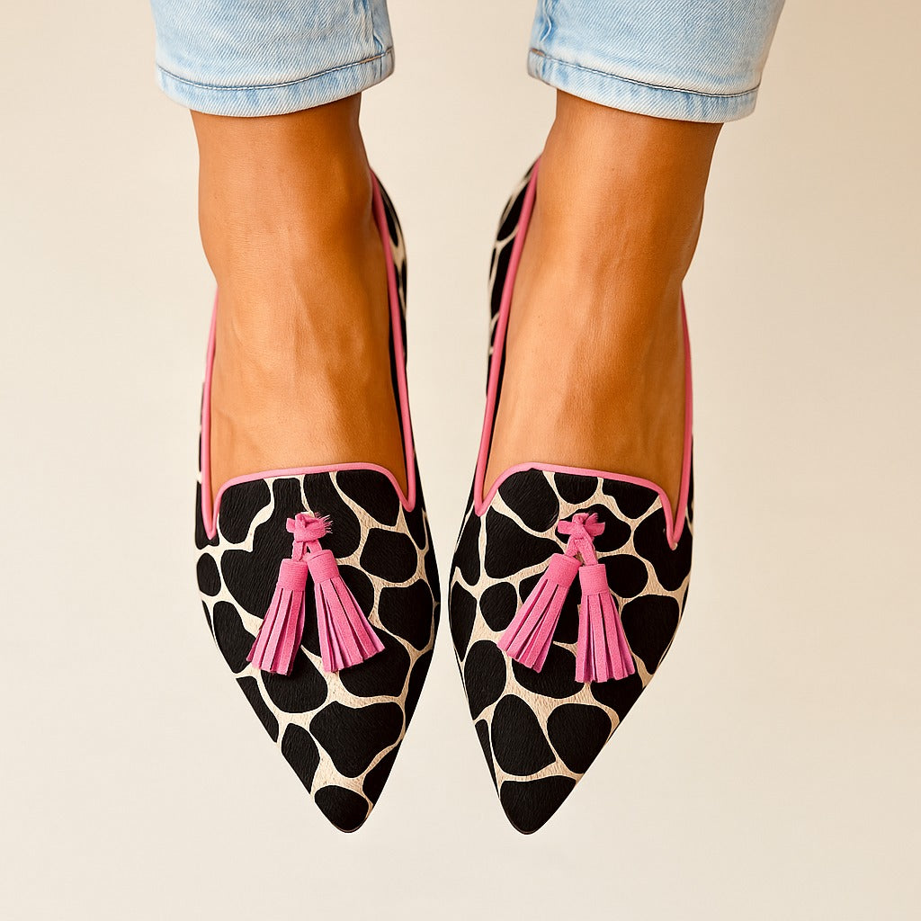 Women's Pointed Loafers Animal Print