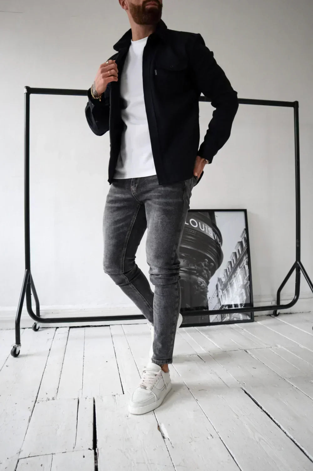 Edward | Men Spring Button Front Shirt Jacket