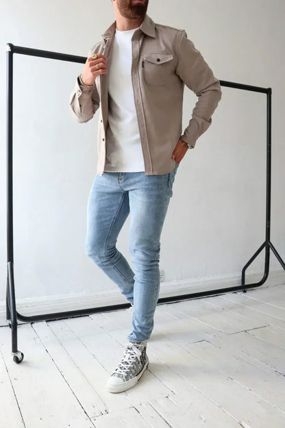 Edward | Men Spring Button Front Shirt Jacket