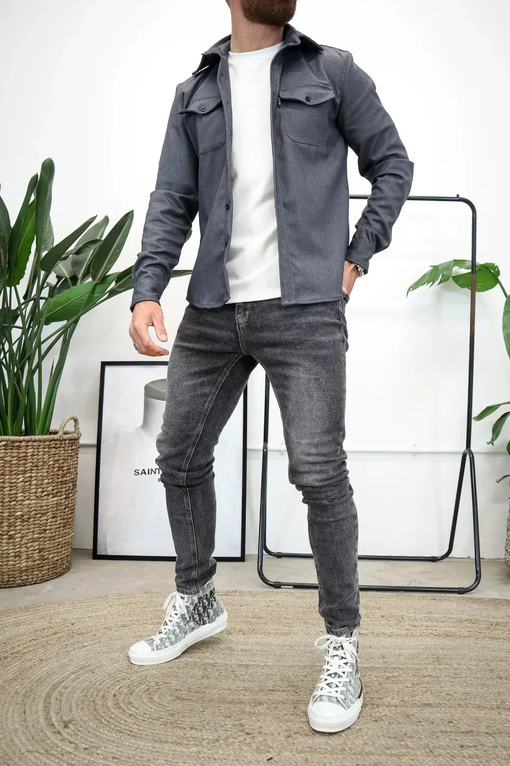 Edward | Men Spring Button Front Shirt Jacket