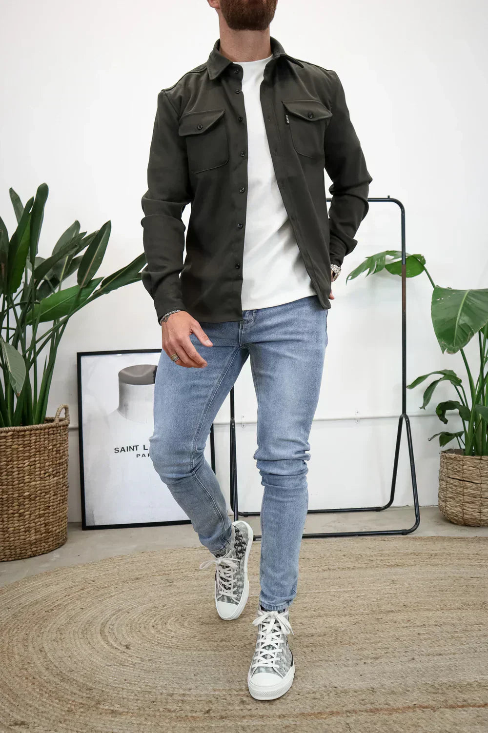 Edward | Men Spring Button Front Shirt Jacket
