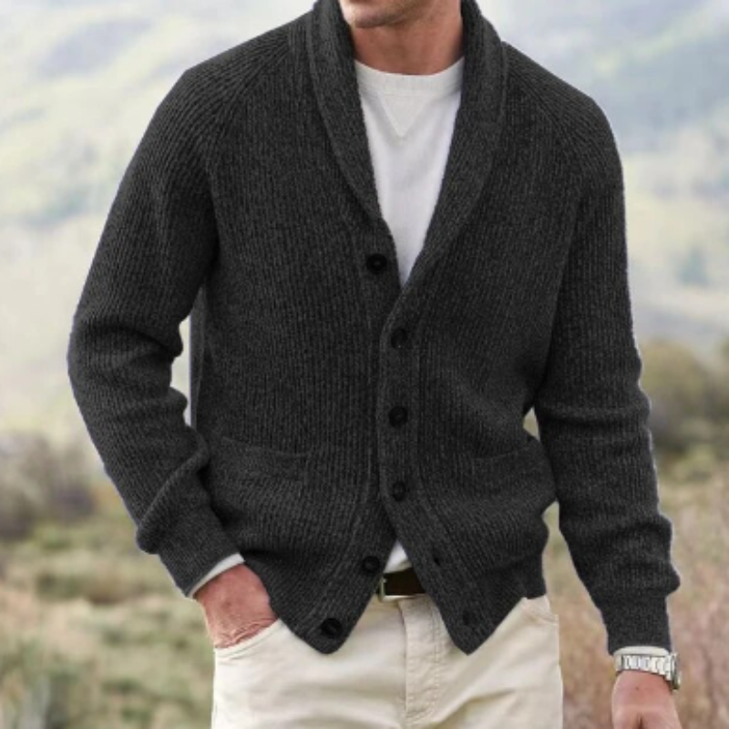Men’s Shawl Collar Knit Cardigan