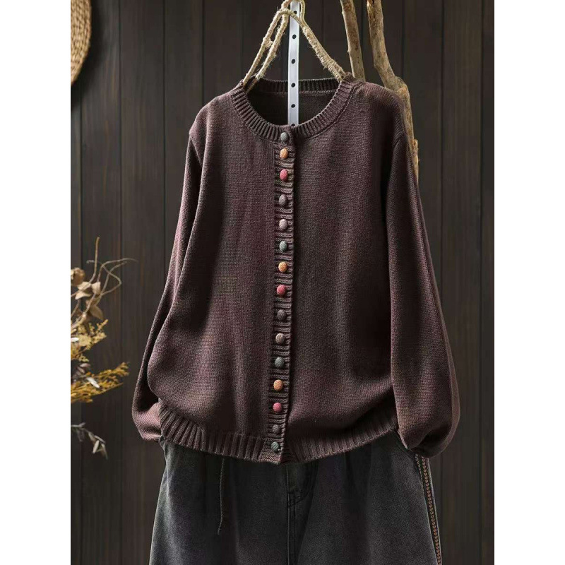 Women's Cardigan Multi-Color Buttons