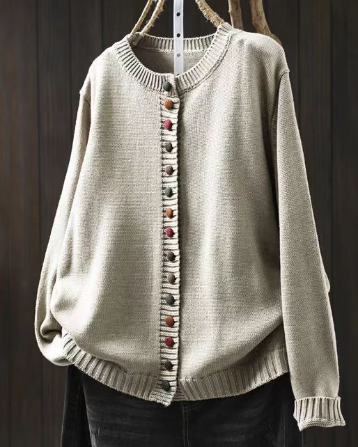 Women's Cardigan Multi-Color Buttons