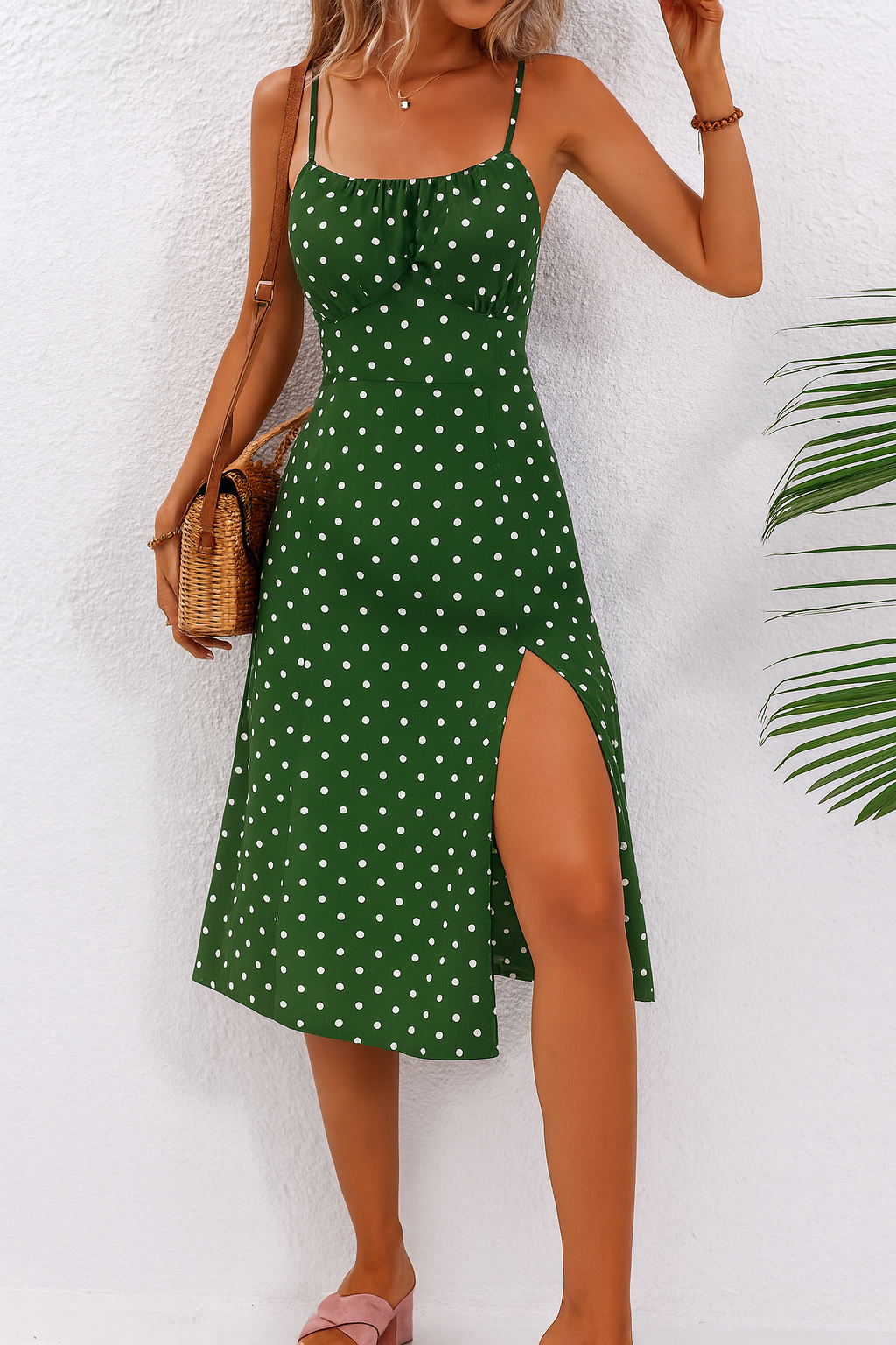 Women's Sleeveless Midi Dress Spaghetti Straps