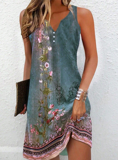 Blair | Women’s Asymmetric Abstract Art Midi Dress