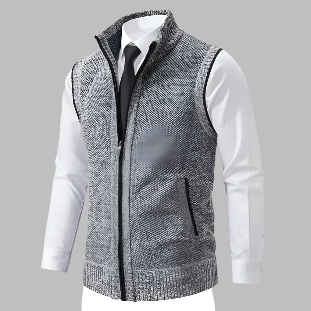 Men's Knit Sweater Vest Full-Zip