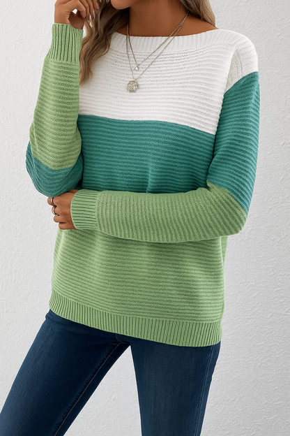 Women's Long Sleeve Sweater Round Neckline - Fashinoza