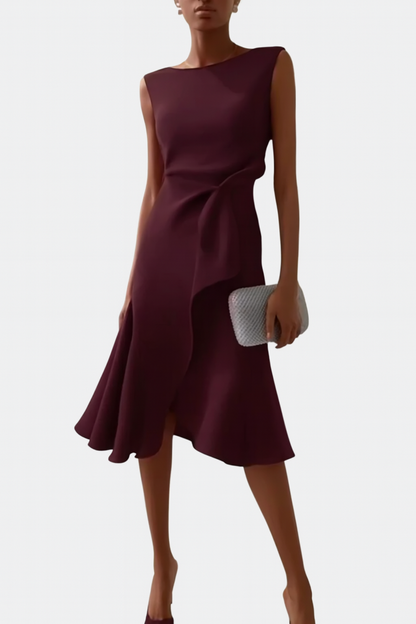 Women's Sleeveless Ruffle Hem Dress