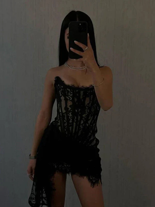 Freya Women's Lace Corset Mini Dress