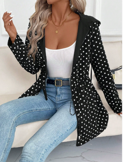 Women's Leopard Print Open Front Coat