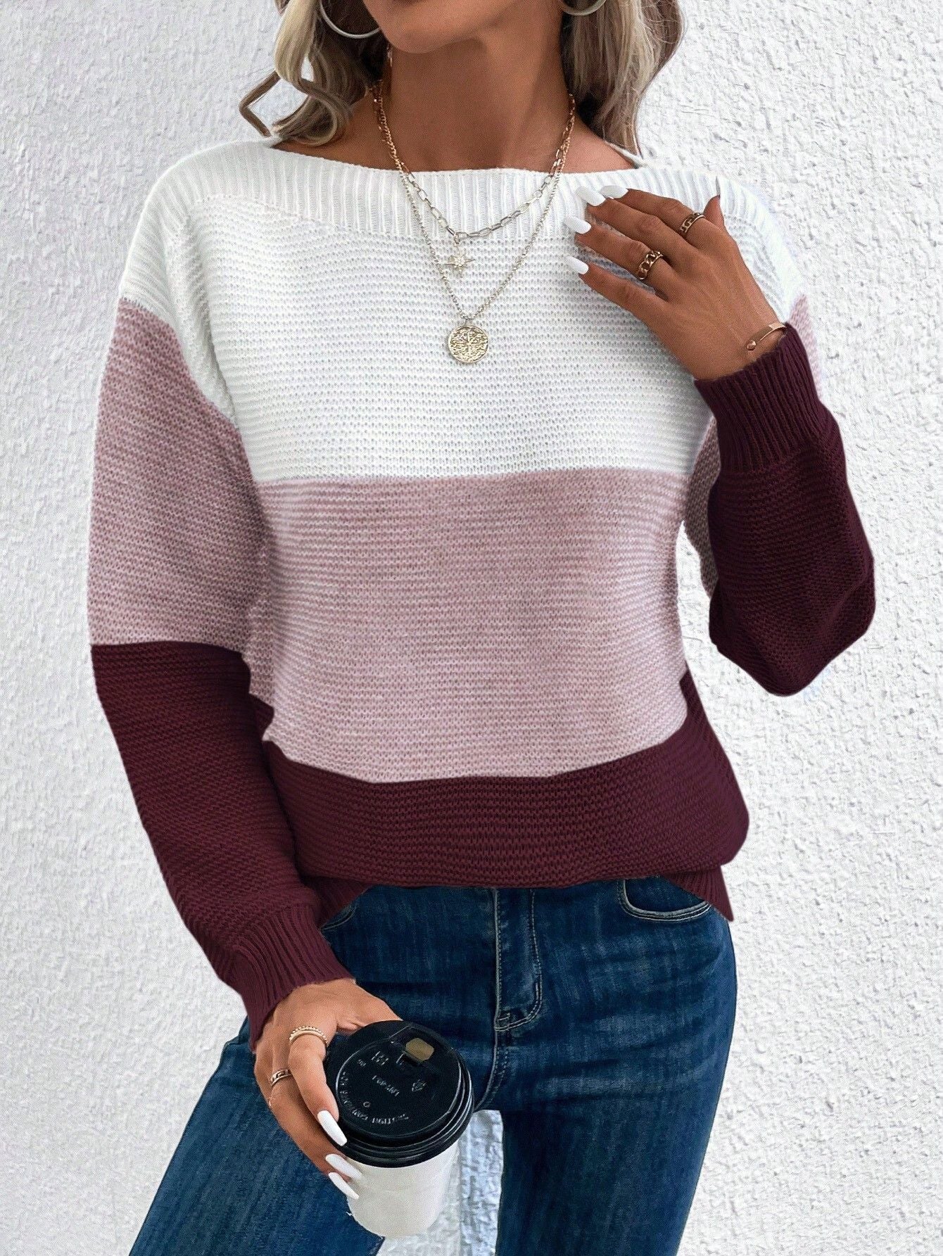 Women's Long Sleeve Sweater Round Neckline