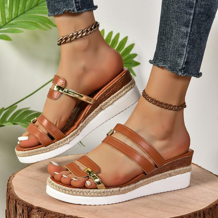 Women's Rhinestone Platform Sandals - Fashinoza