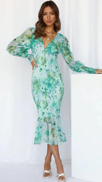 Women's Floral Evening Dress