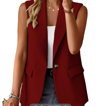 Women's Sleeveless Blazer Jacket