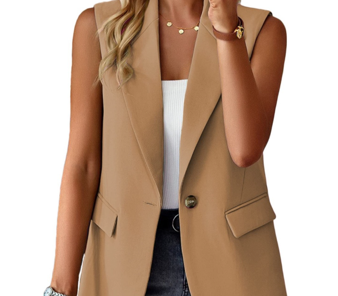 Women's Sleeveless Blazer Jacket
