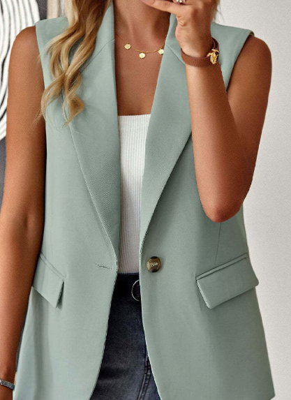 Women's Sleeveless Blazer Jacket - Fashinoza