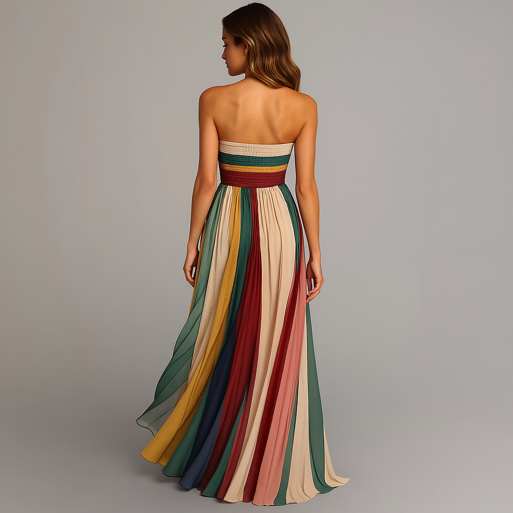 Women's Strapless Pleated Dress