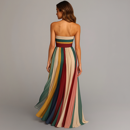 Women's Strapless Pleated Dress