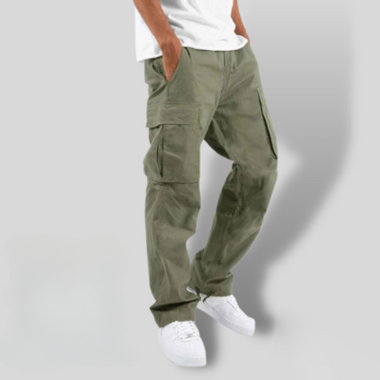 Men's Straight Leg Cargo Pants Flap Pocket - Fashinoza