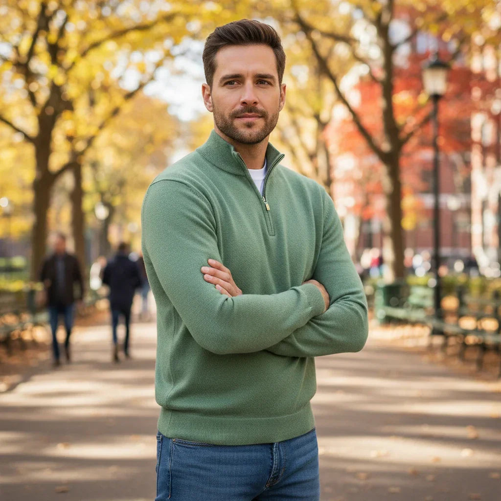 Half-Zip Men’s  Knit Pullover Sweater