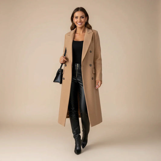 Elowen | Elegant Long Winter Trench Coat