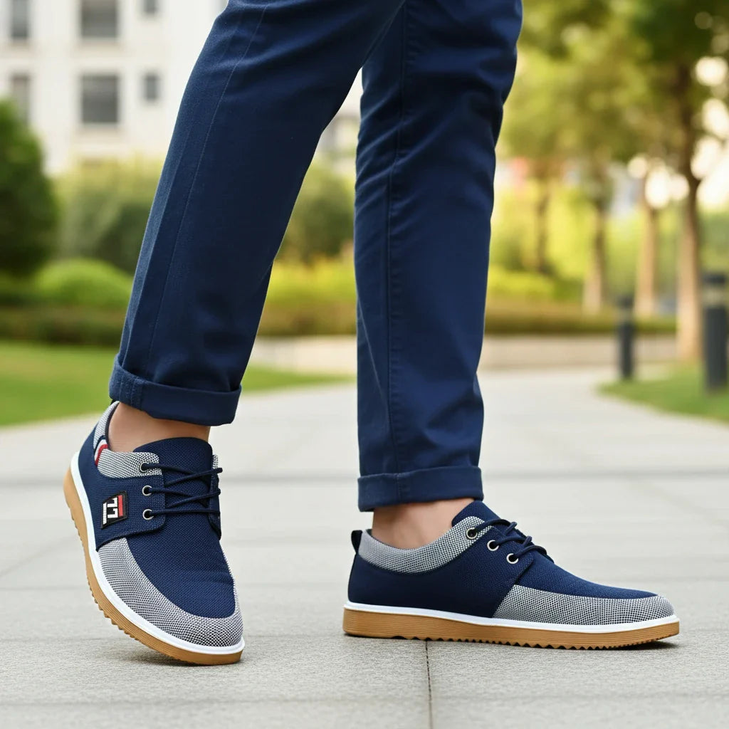 Two-Tone Mesh Casual Sneakers