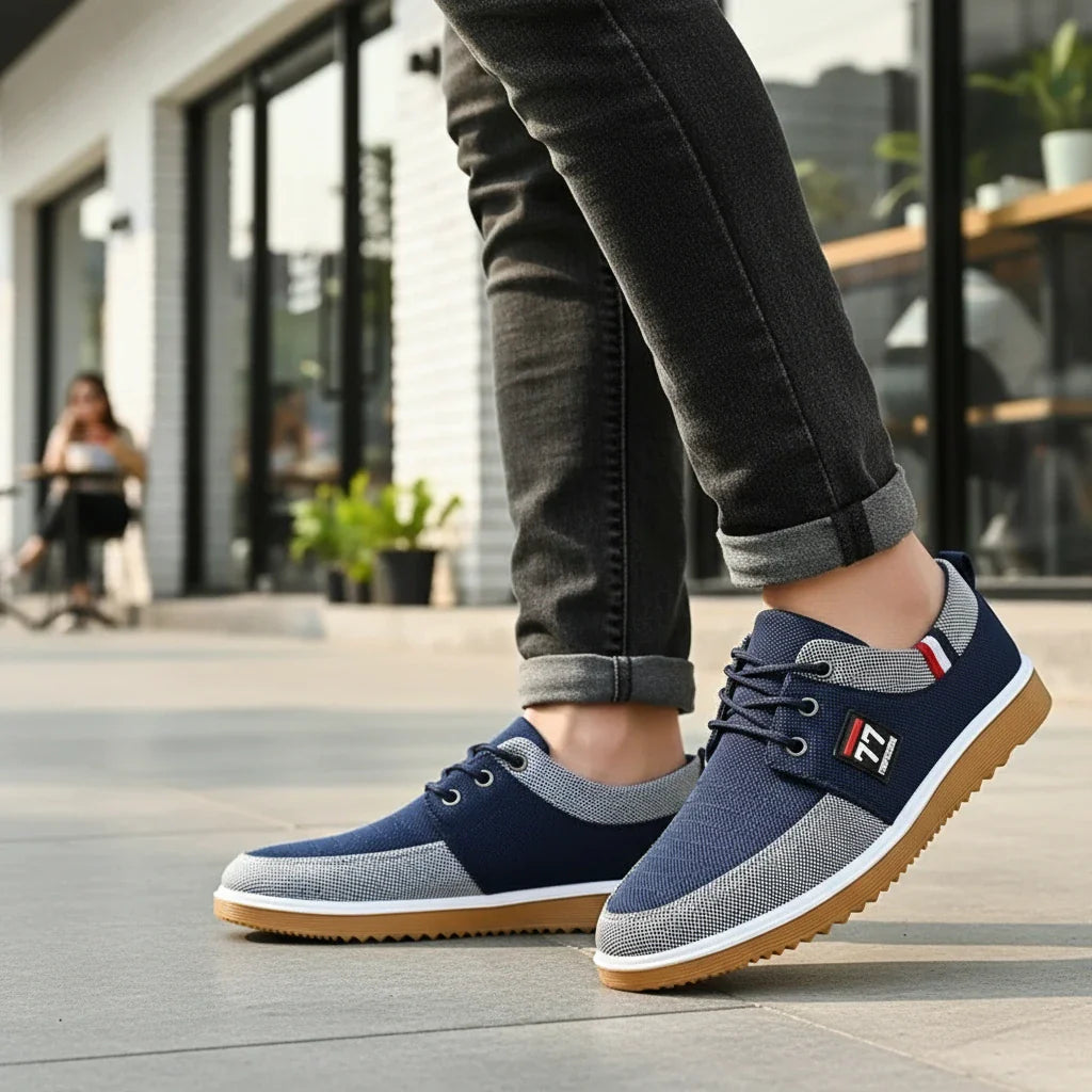 Two-Tone Mesh Casual Sneakers
