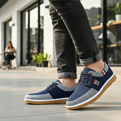 Two-Tone Mesh Casual Sneakers