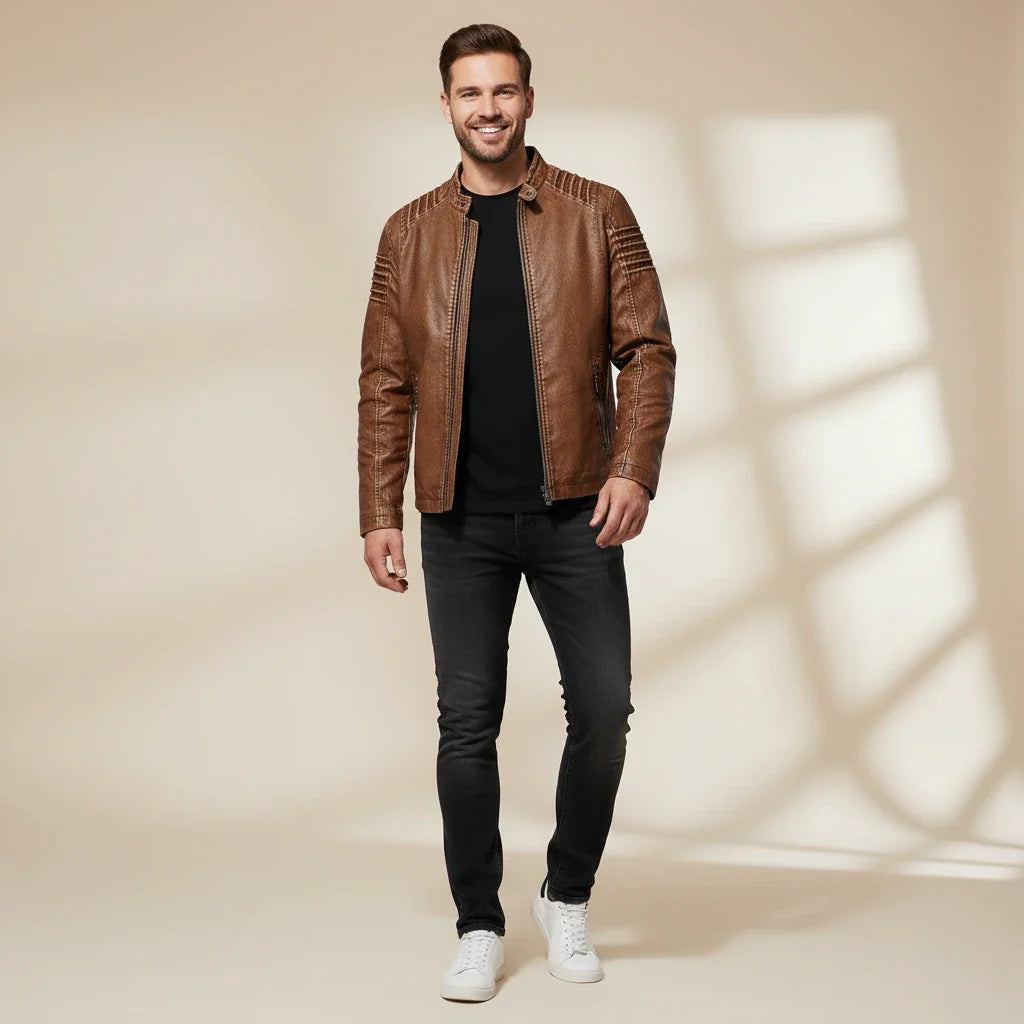Daxon | Men’s Classic Moto-Style Jacket