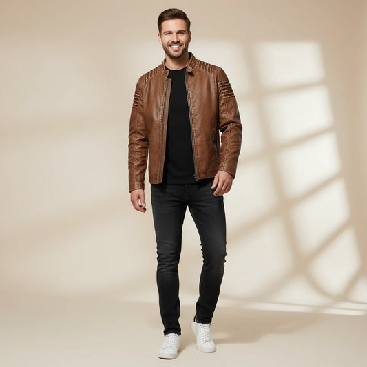 Daxon | Men’s Classic Moto-Style Jacket