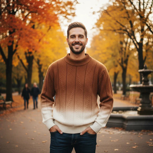 Men’s Gradient Knit Sweater – Soft Casual Pullover