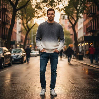 Gradient Fade Knit Sweater