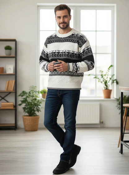 Geometric Knit Pattern Sweater
