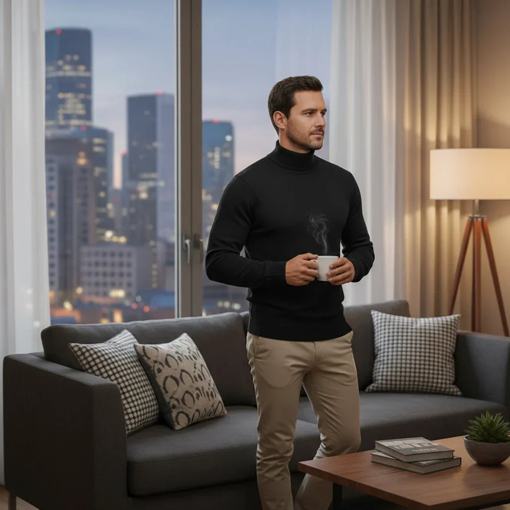 Modern Turtleneck Knit Sweater