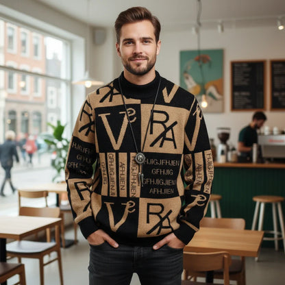 Bold Letter Graphic Knit Sweater