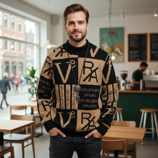 Bold Letter Graphic Knit Sweater