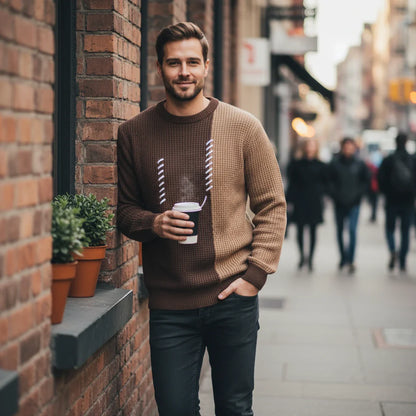 Smiley Contrast Knit Sweater