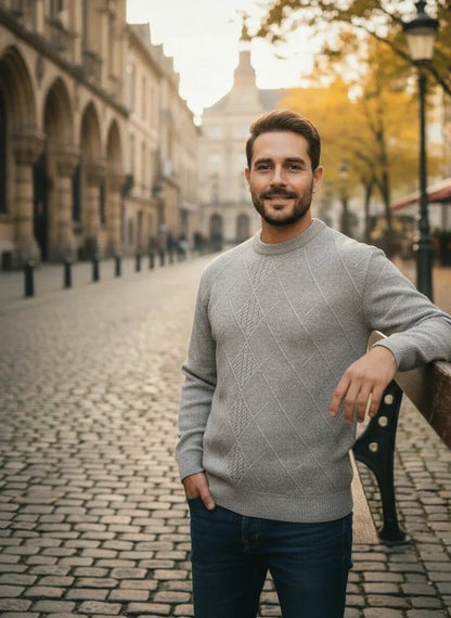 Textured Knit Men’s Sweater