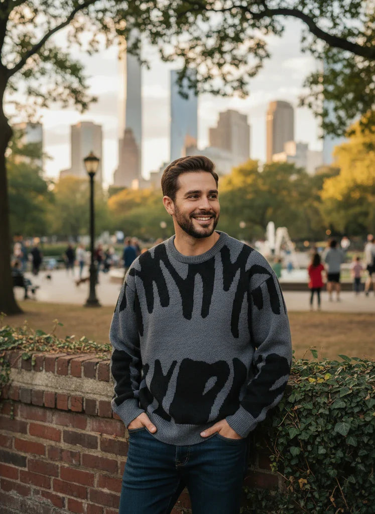 Abstract Pattern Knit Sweater