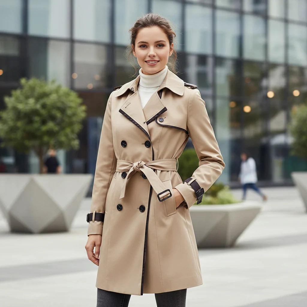 Women’s Classic Double-Breasted Trench Jacket
