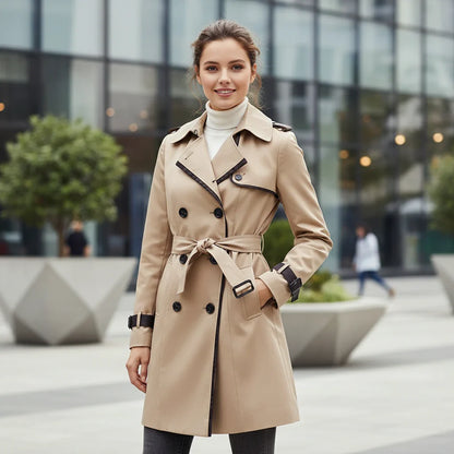 Women’s Classic Double-Breasted Trench Jacket
