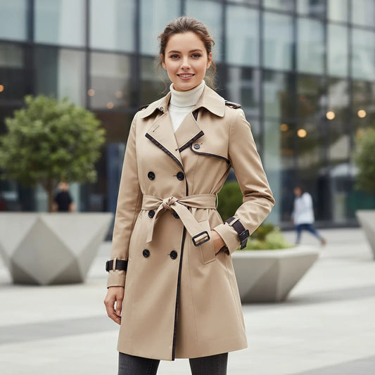 Women’s Classic Double-Breasted Trench Jacket