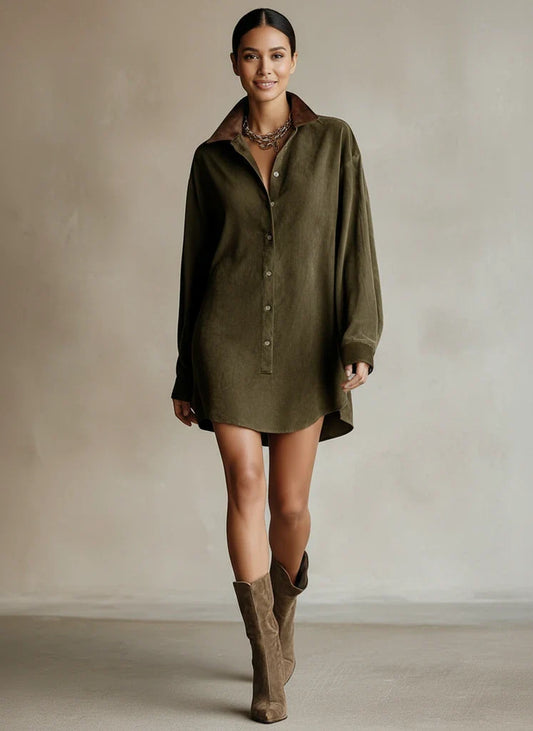 Avalora | Relaxed Button-Down Women’s Shirt Dress