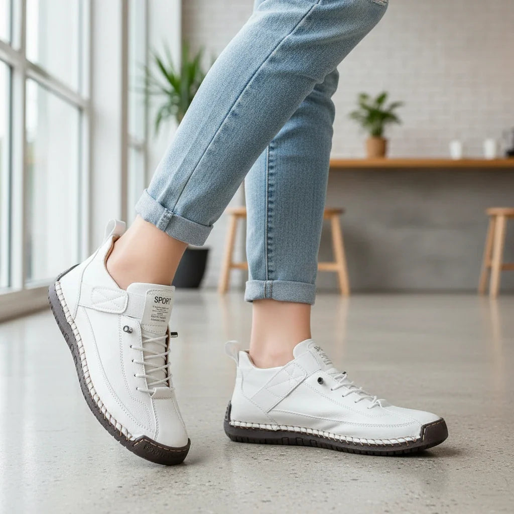 Orthopedic Stitched Strap High-Top Sneakers