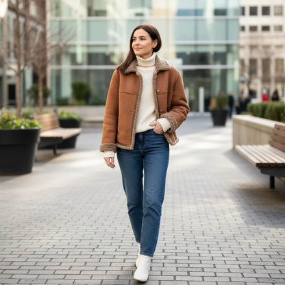 Women’s Classic Shearling Trim Jacket