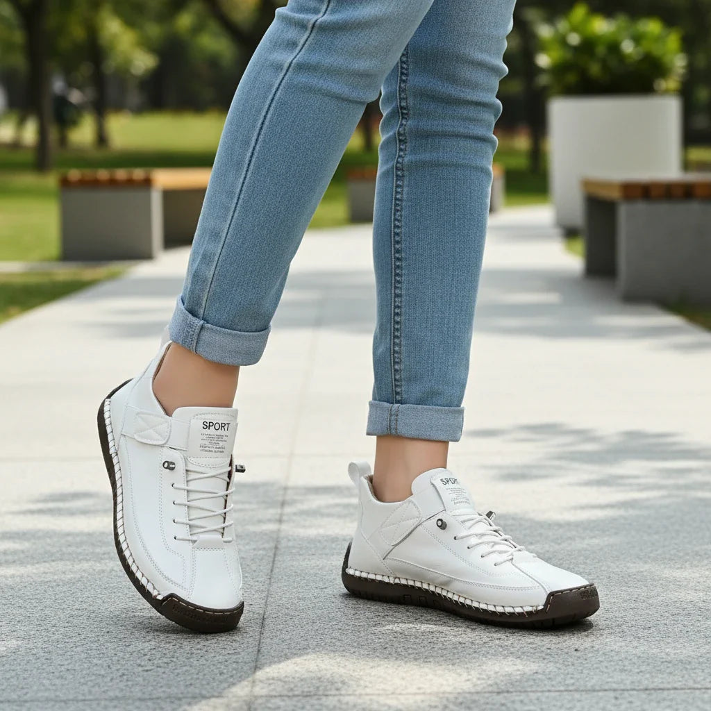 Orthopedic Stitched Strap High-Top Sneakers